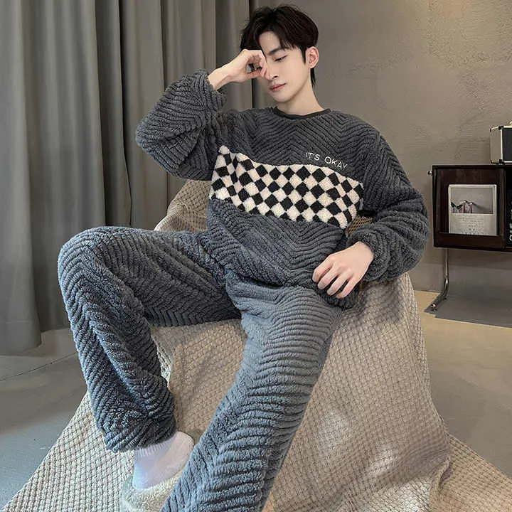 طقم بيجامة للرجال من SAMWESTART من . SAMWESTART Men's Flannel Pajama Set,