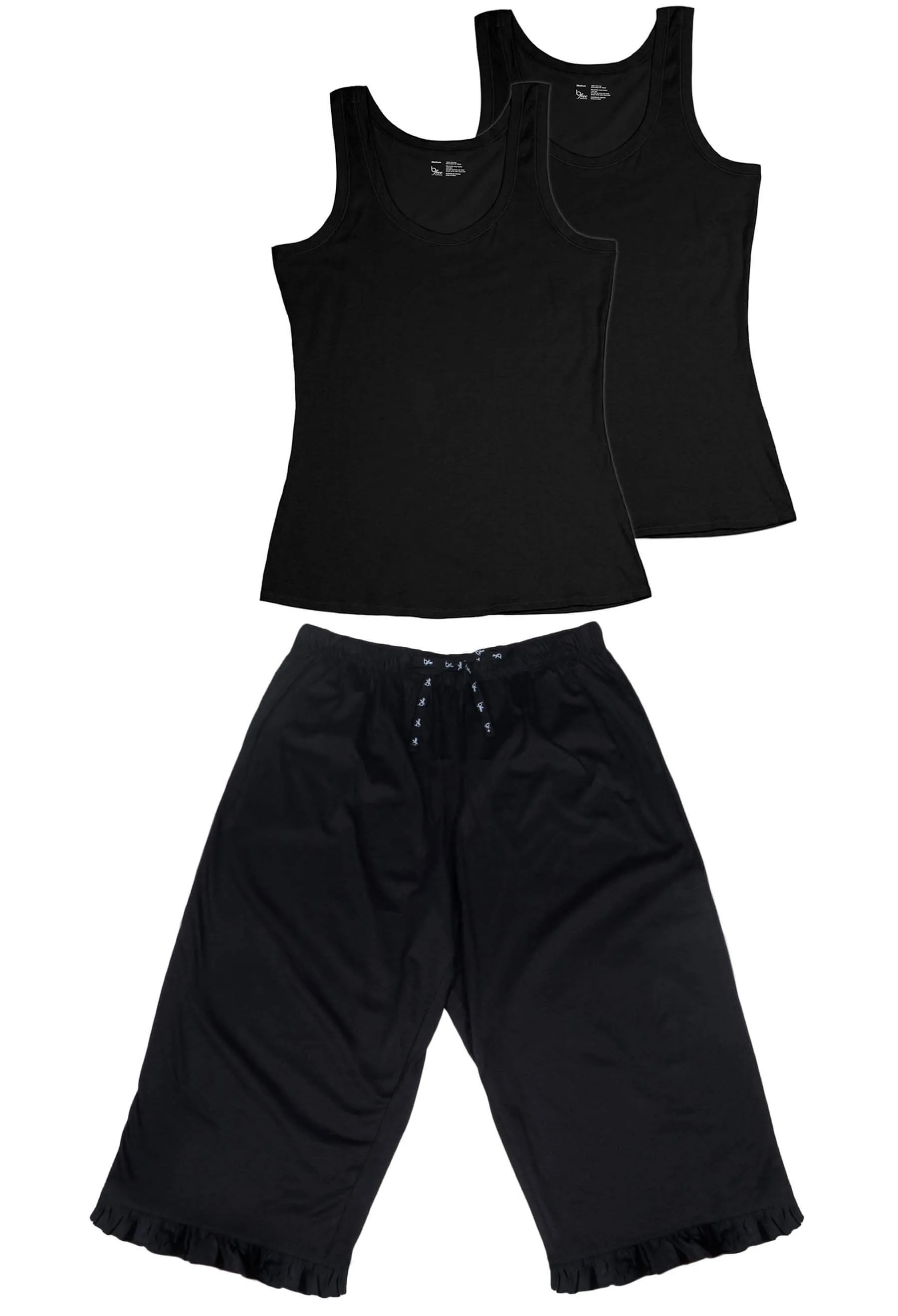 100% Cotton 3/4 Pant and Tank Tops Pyjama Set