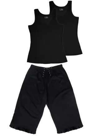 100% Cotton 3/4 Pant and Tank Tops Pyjama Set