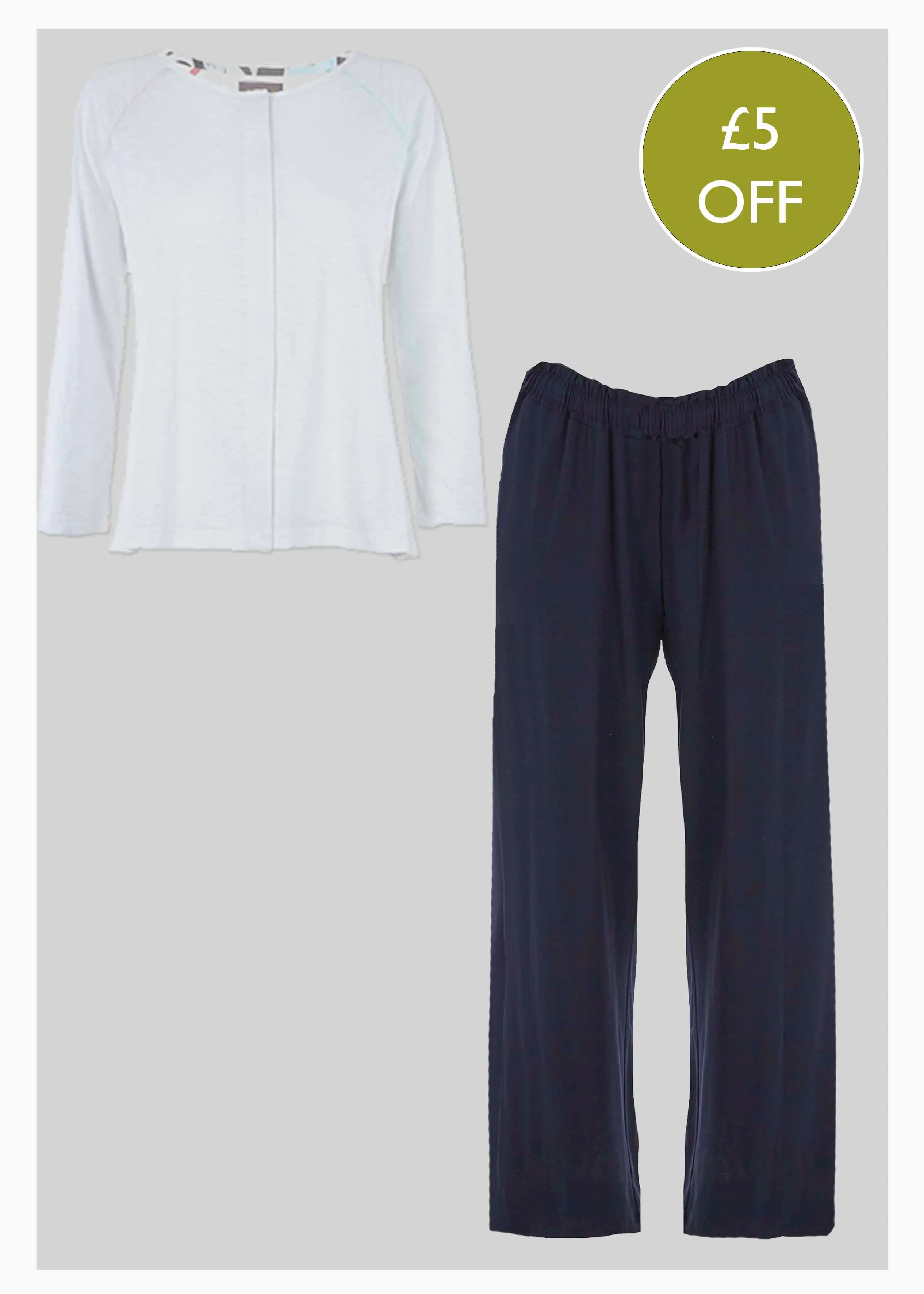 2 Pack Long Sleeve Jersey Tee and Trousers Lounge Bundle