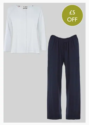 2 Pack Long Sleeve Jersey Tee and Trousers Lounge Bundle