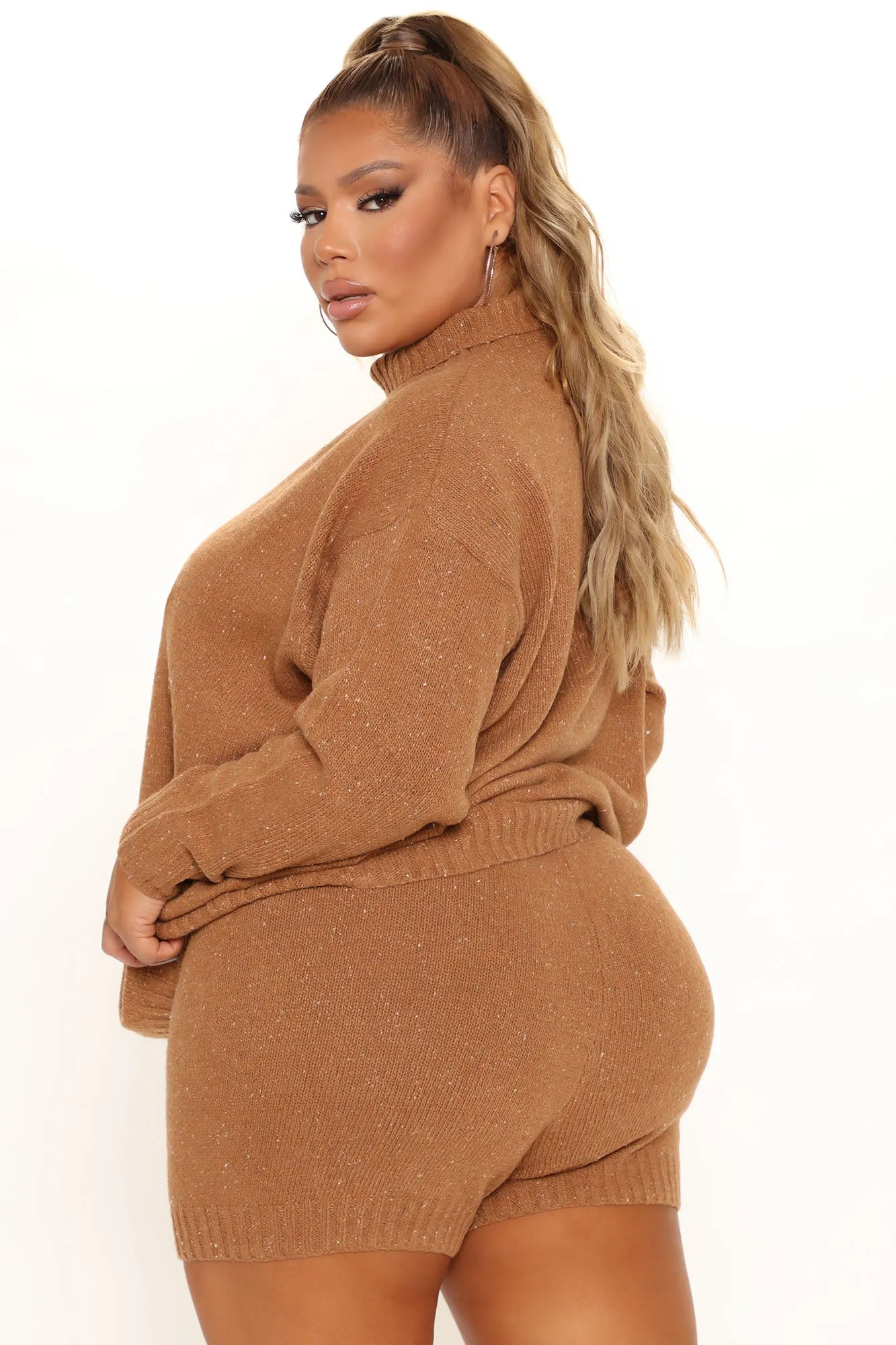Adriana Sweater Short Set - Camel