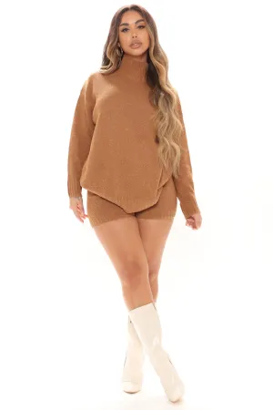Adriana Sweater Short Set - Camel
