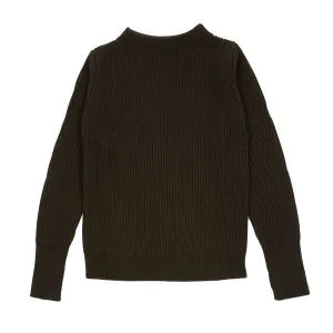 Andersen-Andersen Navy Crew Neck Sweater in Hunting Green