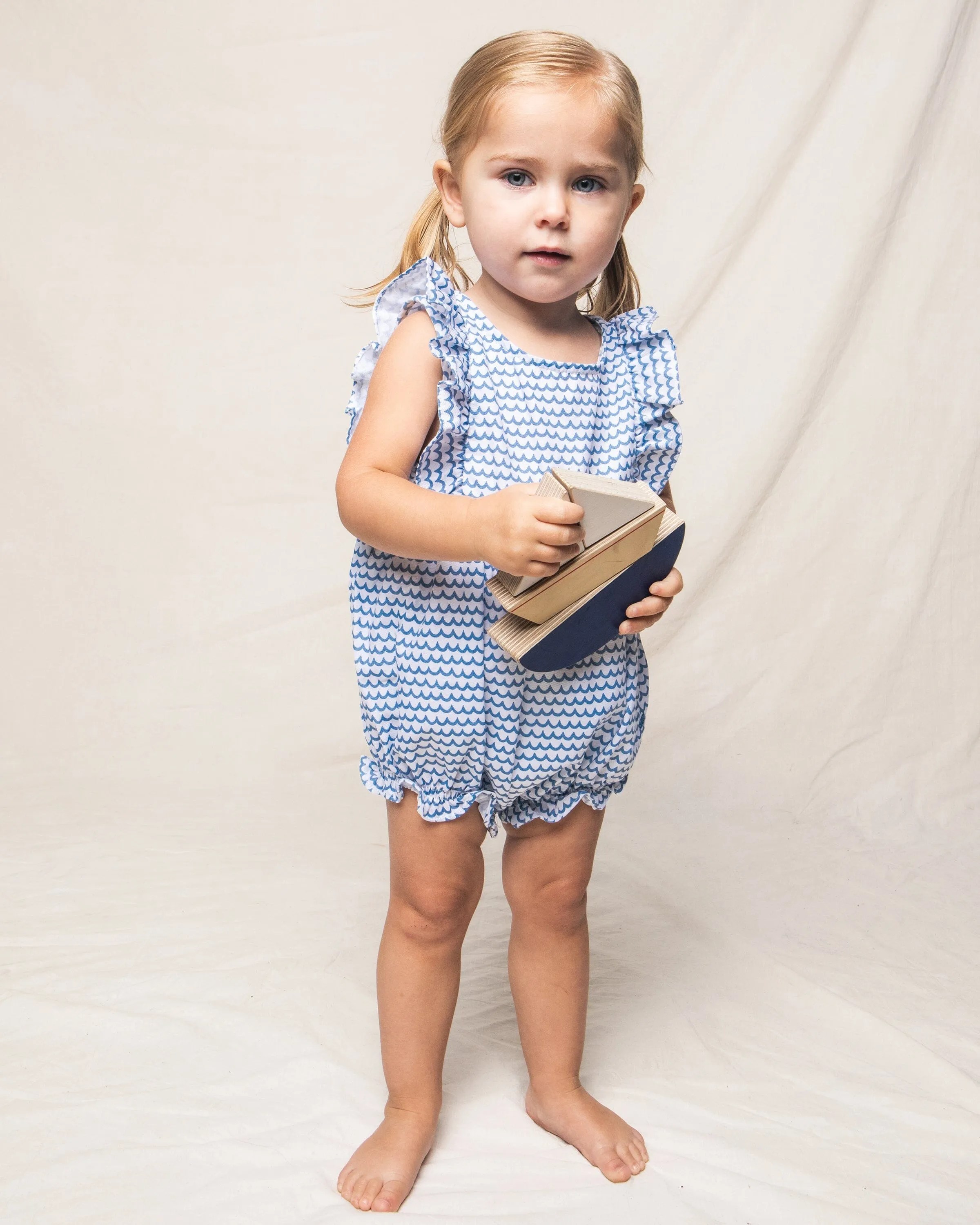 Baby's Twill Ruffled Romper | La Mer