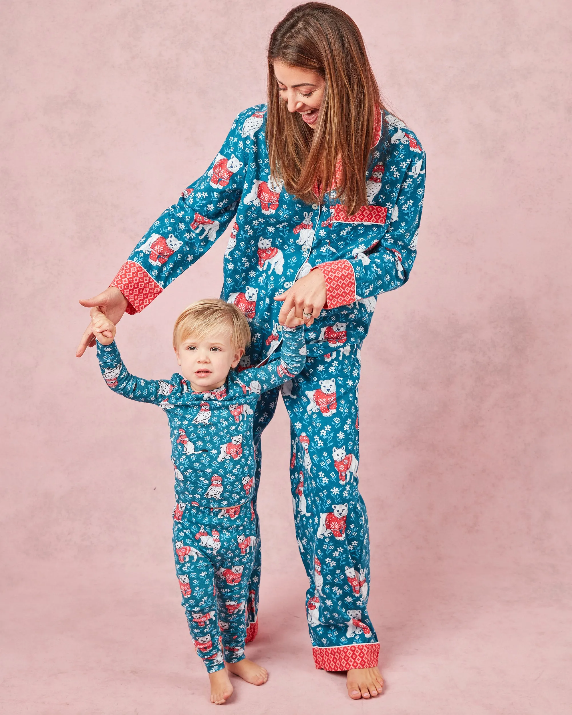 Bundled Up - Tall Lightweight Flannel Long PJ Set - Navy