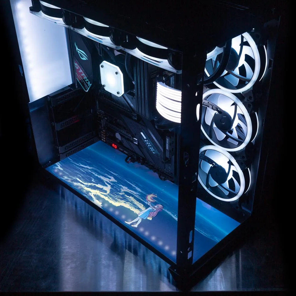 Catching the Moon Lian Li O11 Dynamic and XL Bottom Panel Plate Cover with ARGB LED Lighting