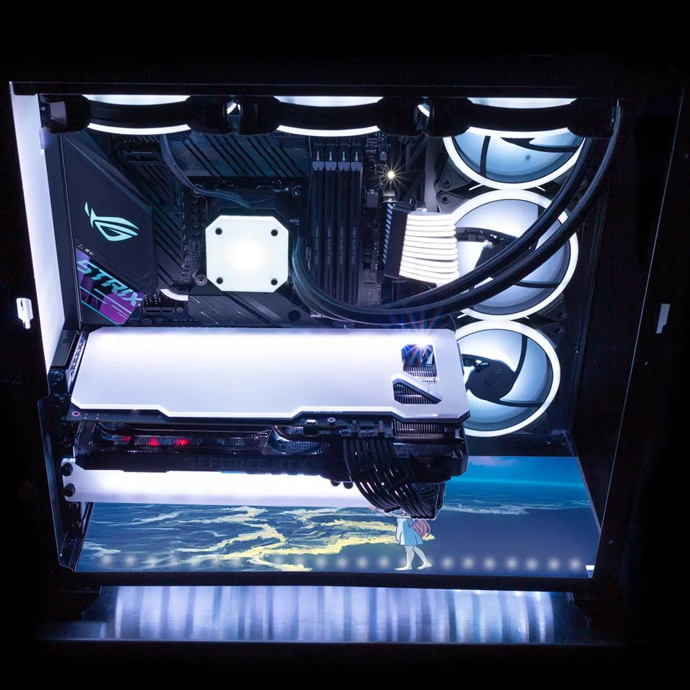 Catching the Moon Lian Li O11 Dynamic and XL Bottom Panel Plate Cover with ARGB LED Lighting