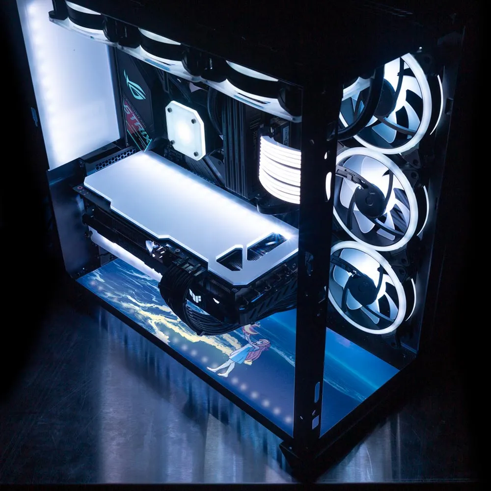 Catching the Moon Lian Li O11 Dynamic and XL Bottom Panel Plate Cover with ARGB LED Lighting