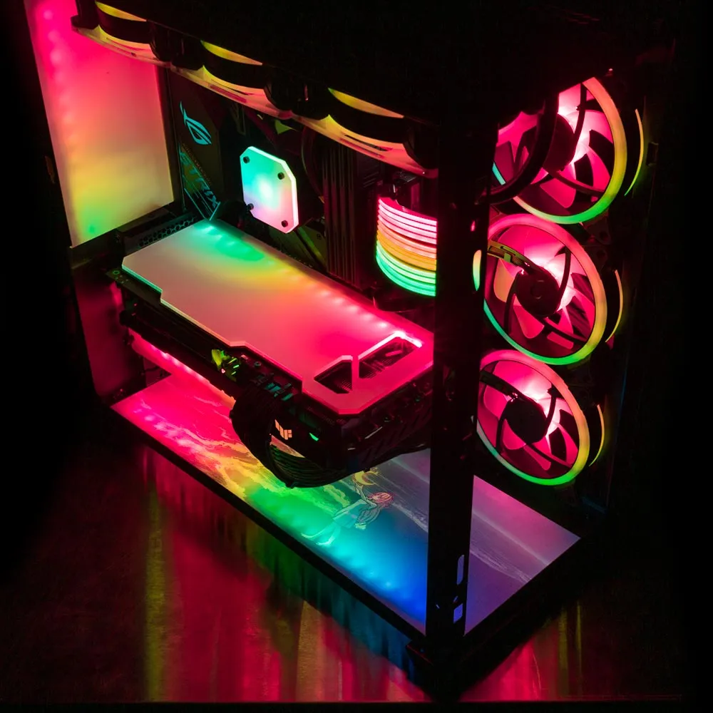 Catching the Moon Lian Li O11 Dynamic and XL Bottom Panel Plate Cover with ARGB LED Lighting
