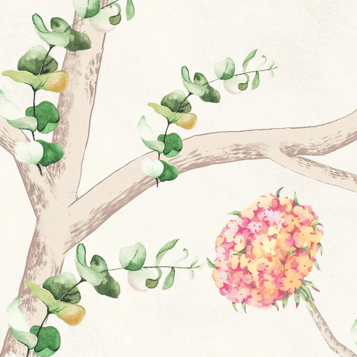 Chinoiserie Tranquility, Wallpaper in Light Background, Customised