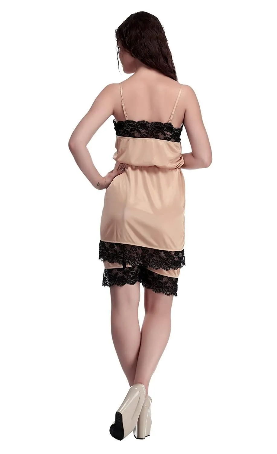 Designer mart women's Solid Short Top & Shorts Set Gold