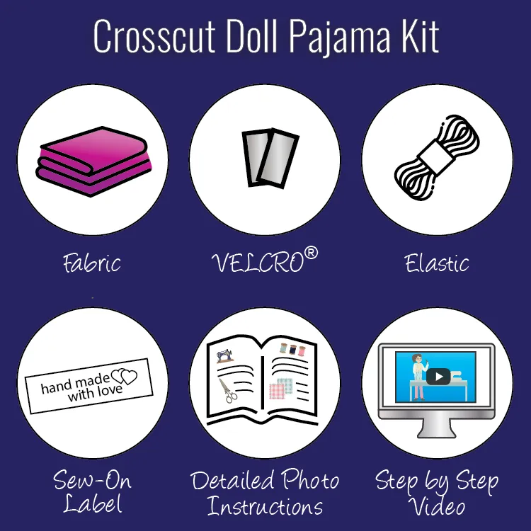 Doll Pajama Sewing Kit - Plaid Flannel