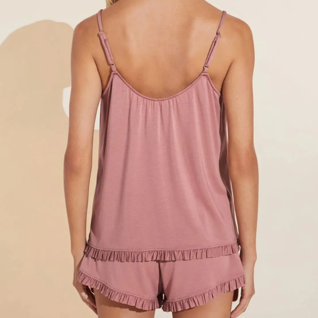 Eberjey Gisele Ruffle Cami Short Set in Old Rose CU1018NS
