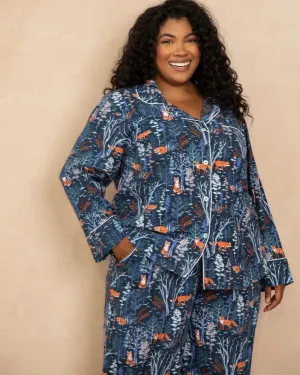 Fox & Folklore - Flannel Long PJ Set - Indigo