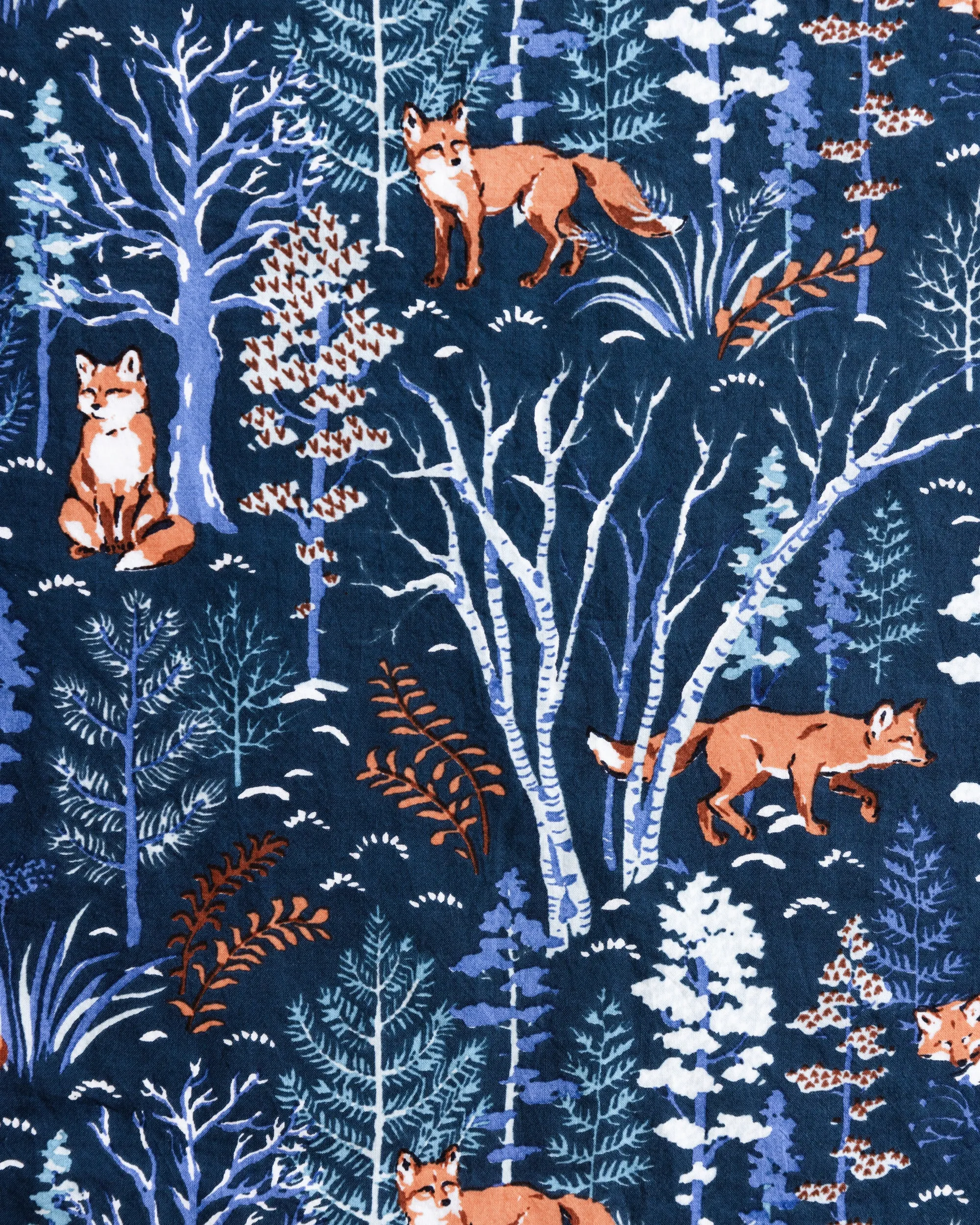Fox & Folklore - Petite Flannel Long PJ Set - Indigo