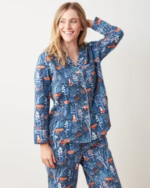 Fox & Folklore - Petite Flannel Long PJ Set - Indigo