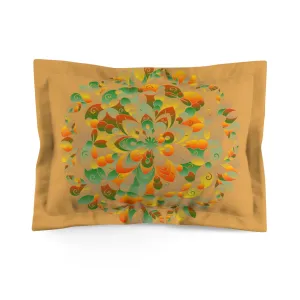 Handmade Mandala Art Microfiber Pillow Sham - Dune Background