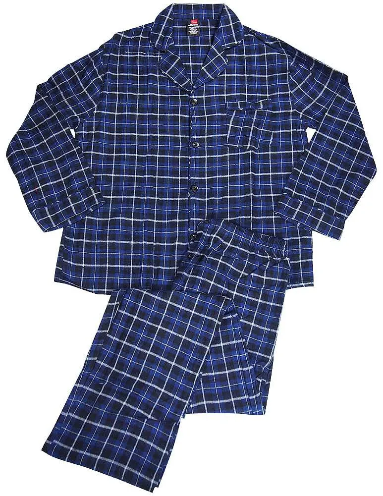 Hanes Men's Woven Flannel Plaid Pajama Set