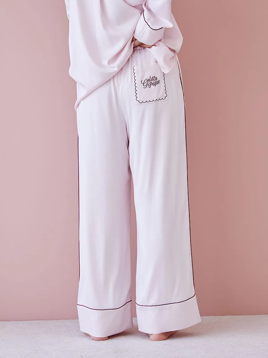 HOLIDAY Piping Satin Pajama Pants