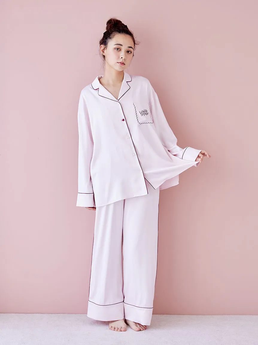 HOLIDAY Piping Satin Pajama Pants