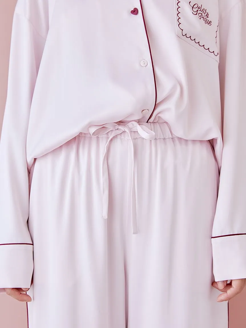 HOLIDAY Piping Satin Pajama Pants