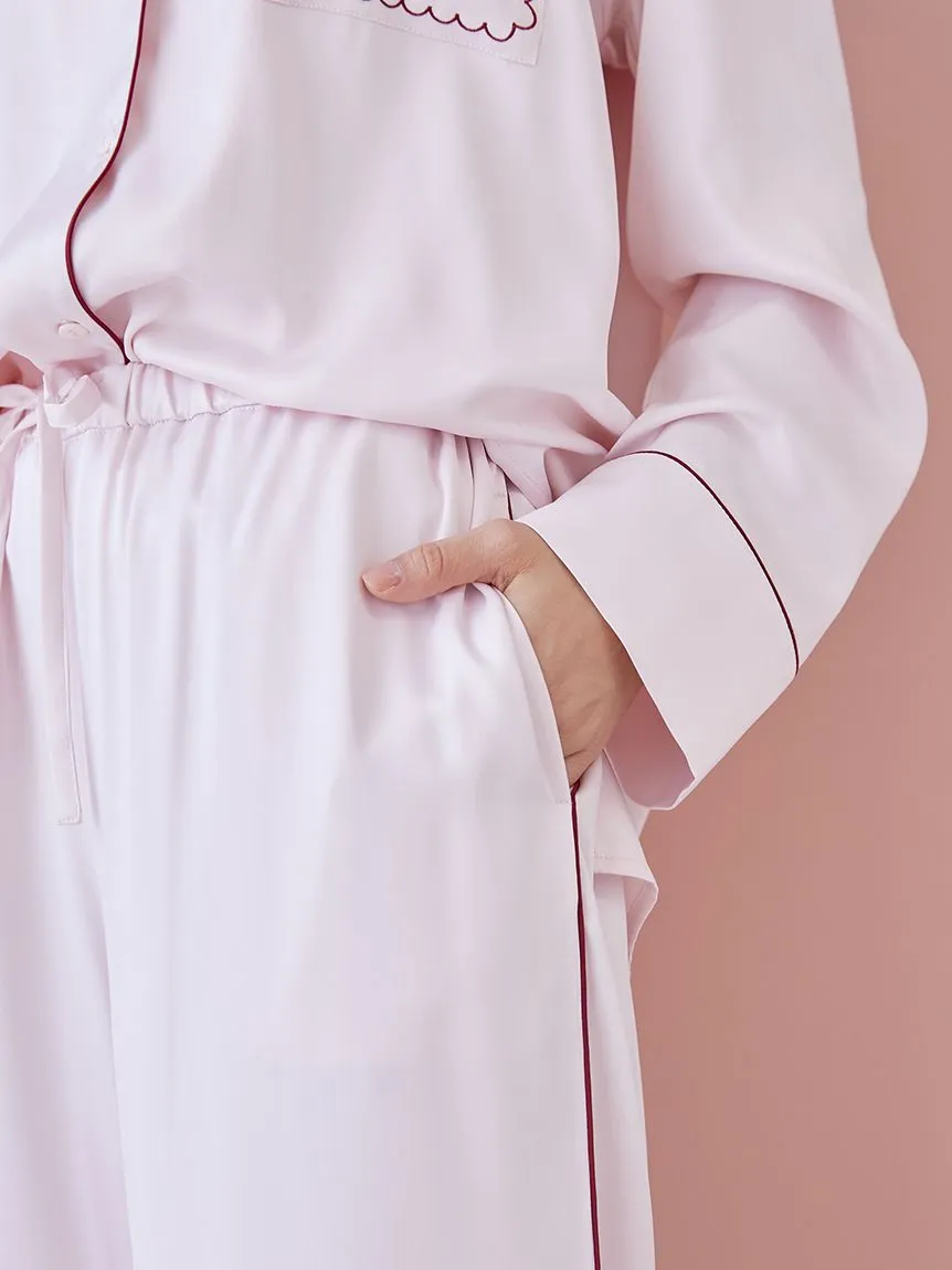 HOLIDAY Piping Satin Pajama Pants