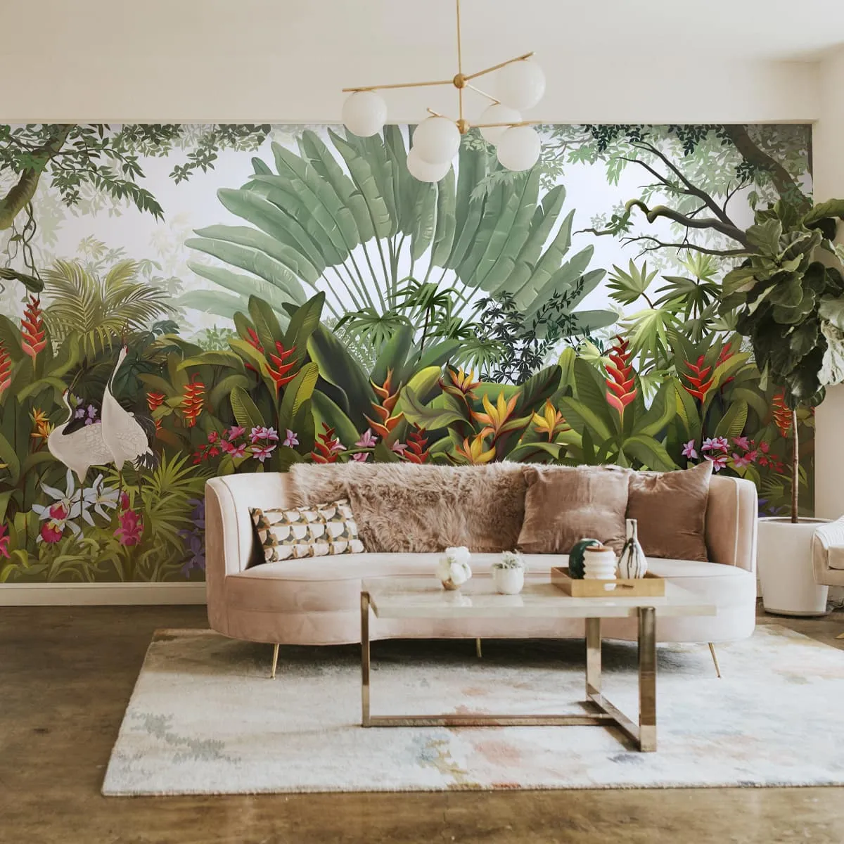 Island Breeze, Tropical Wallpaper for Rooms, Customised