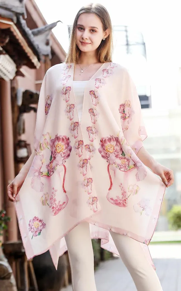 JC081154 Floral Printed Cotton Kimono