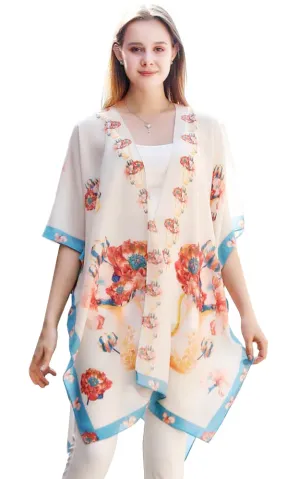 JC081154 Floral Printed Cotton Kimono