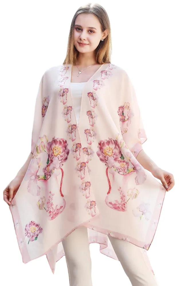 JC081154 Floral Printed Cotton Kimono