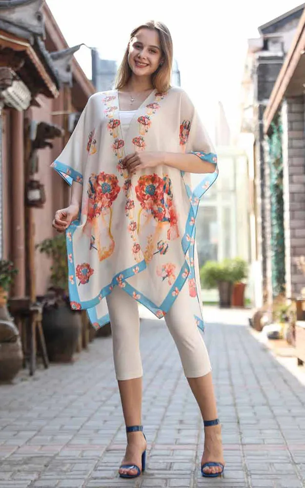 JC081154 Floral Printed Cotton Kimono