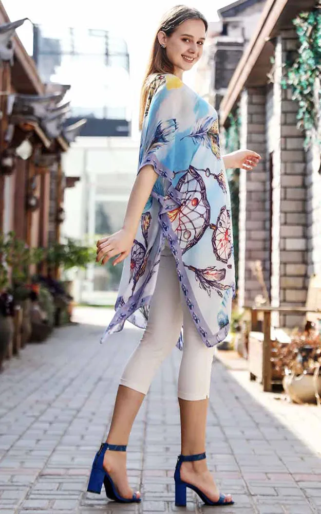 JC081187 Dream Catcher Printed Cotton Kimono