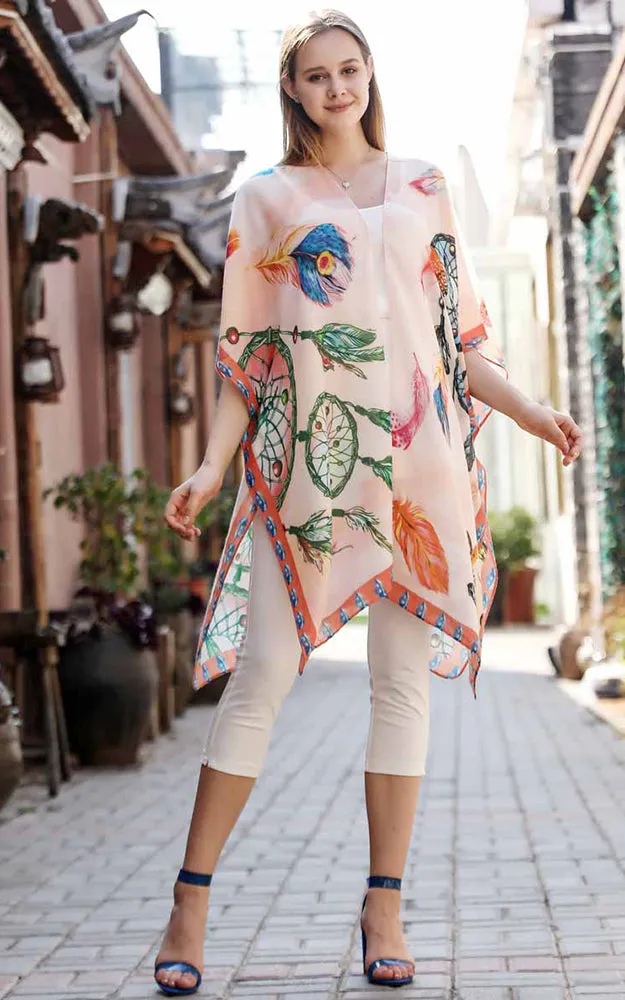 JC081187 Dream Catcher Printed Cotton Kimono