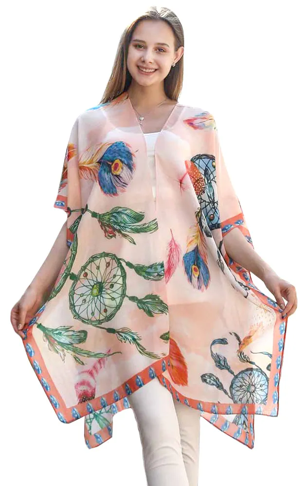 JC081187 Dream Catcher Printed Cotton Kimono