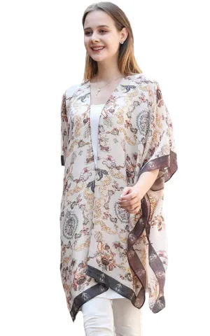 JC081188 Beige Multi Liberty Cotton Kimono