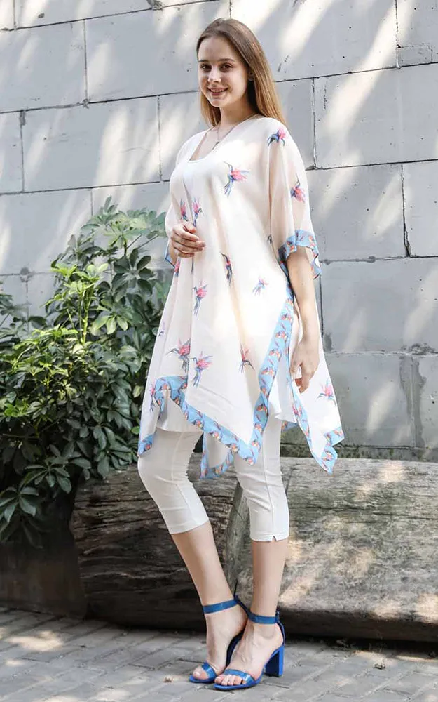 JC081191 Multi Hummingbird Cotton Kimono
