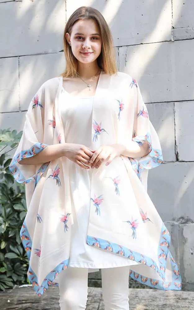JC081191 Multi Hummingbird Cotton Kimono