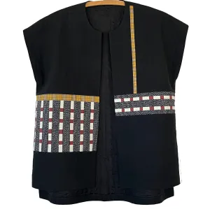 Juanita Girardin Vest, Long, Block Rows Fits S-XL