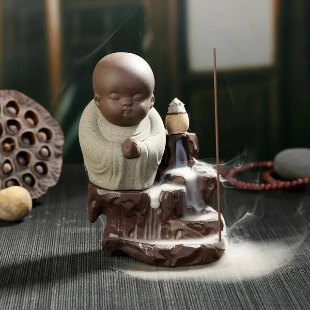 'Little Monk' Ceramic Incense Holder