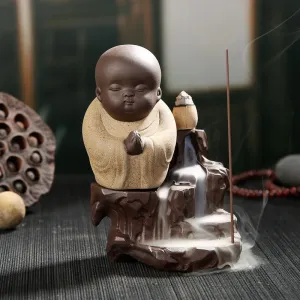 'Little Monk' Ceramic Incense Holder