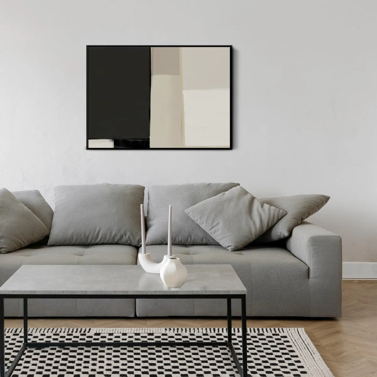Midnight Calm Framed Abstract Canvas Art