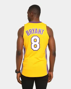 Mitchell & Ness Kobe Bryant NBA Finals '00-'01 #8 Authentic Los Angeles Lakers Jersey Yellow