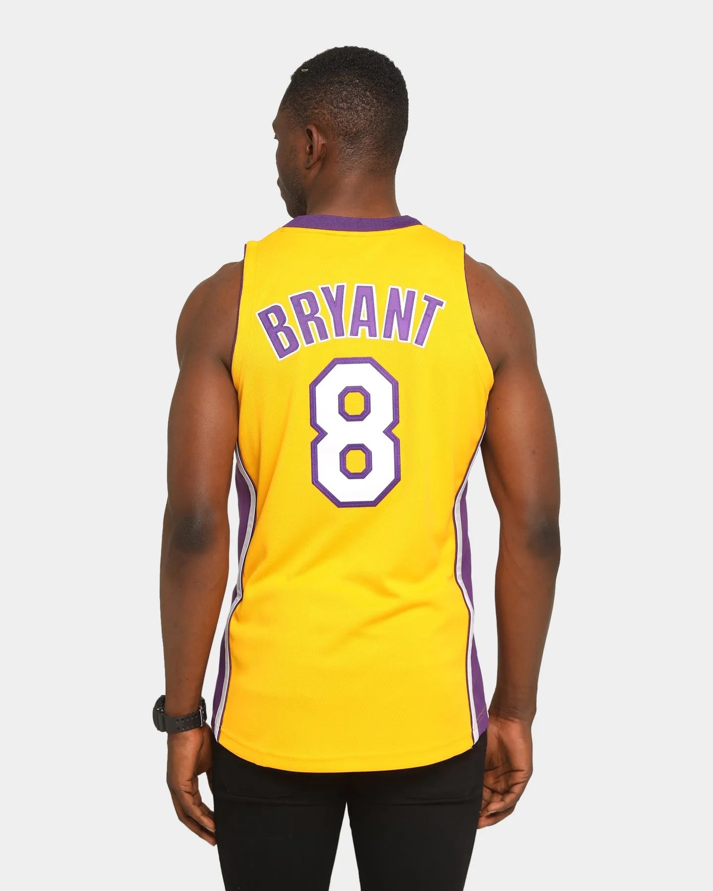 Mitchell & Ness Kobe Bryant NBA Finals '00-'01 #8 Authentic Los Angeles Lakers Jersey Yellow
