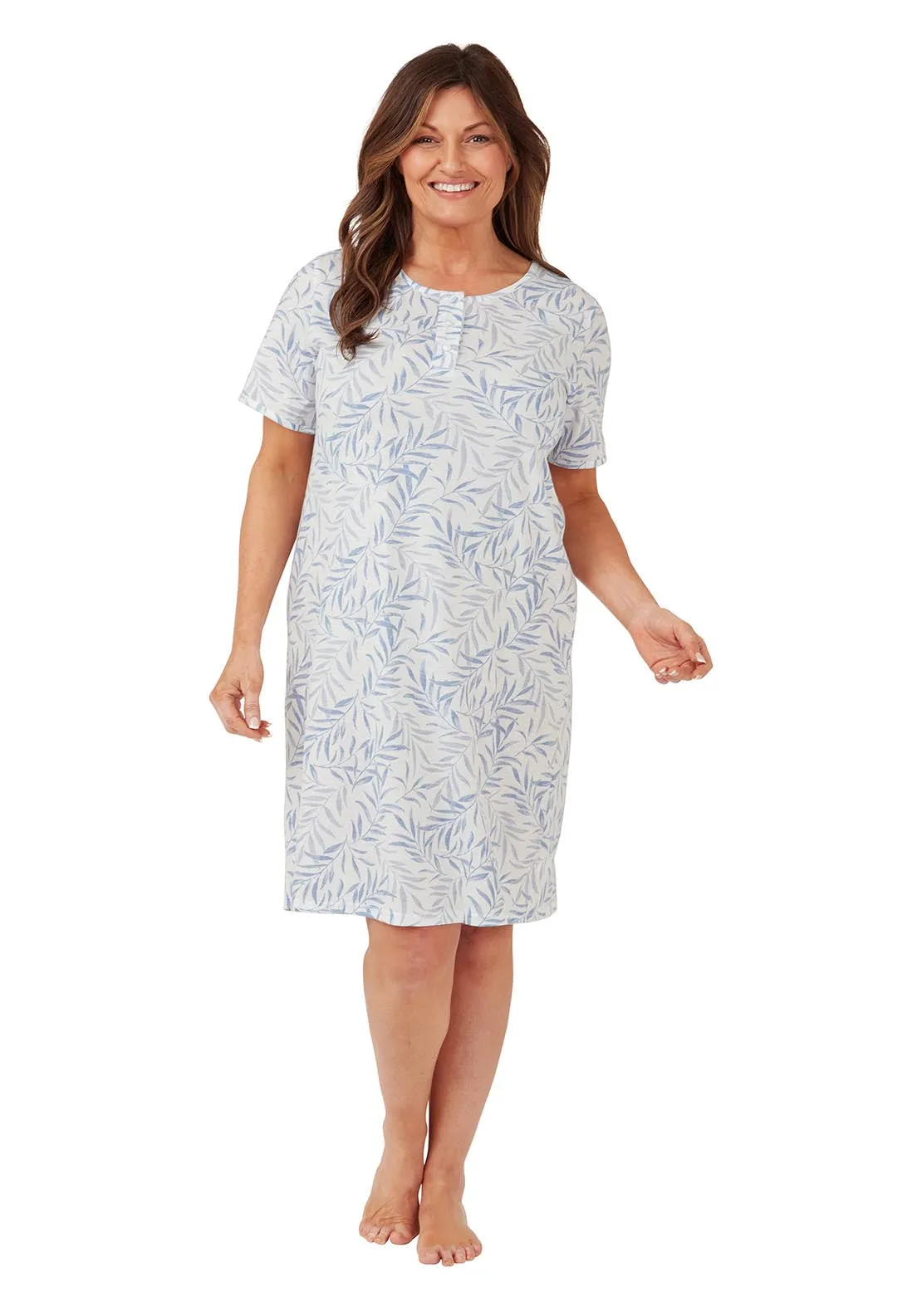 Palm Jersey Nightshirt - Blue