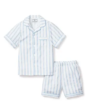 Periwinkle and White Stripe Short Set