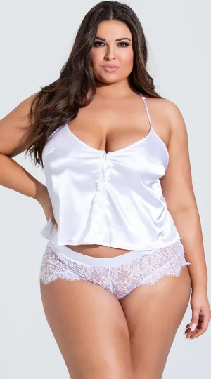Plus Size Elegant Satin Pajama Set
