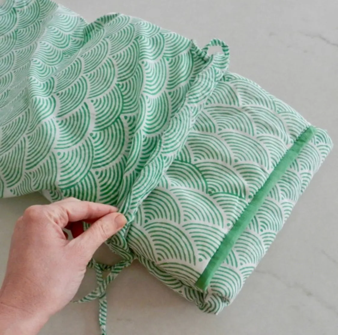 SALE Matching Mum Robe and Baby Blanket in Green & White Print