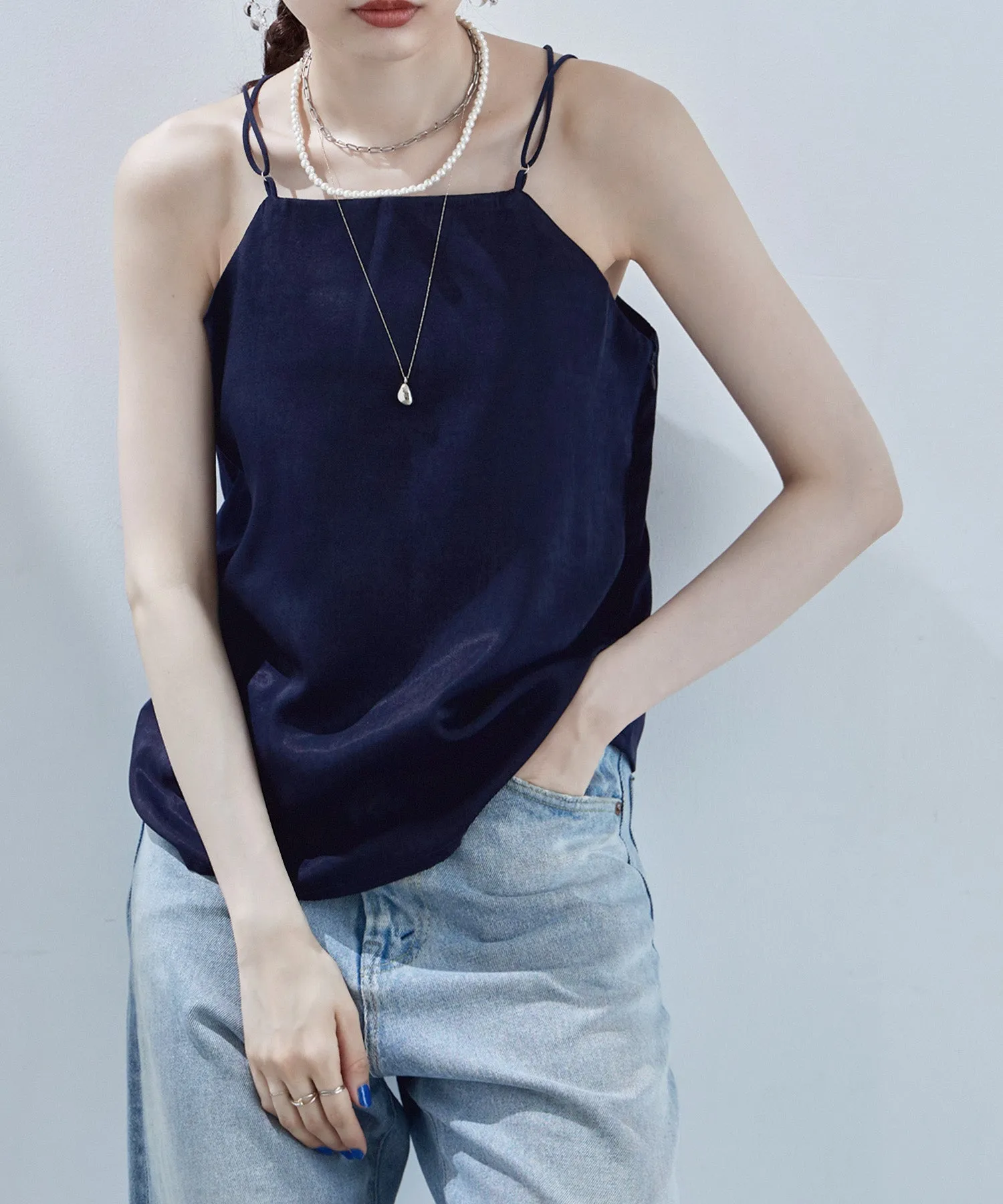 Satin backcross camisole