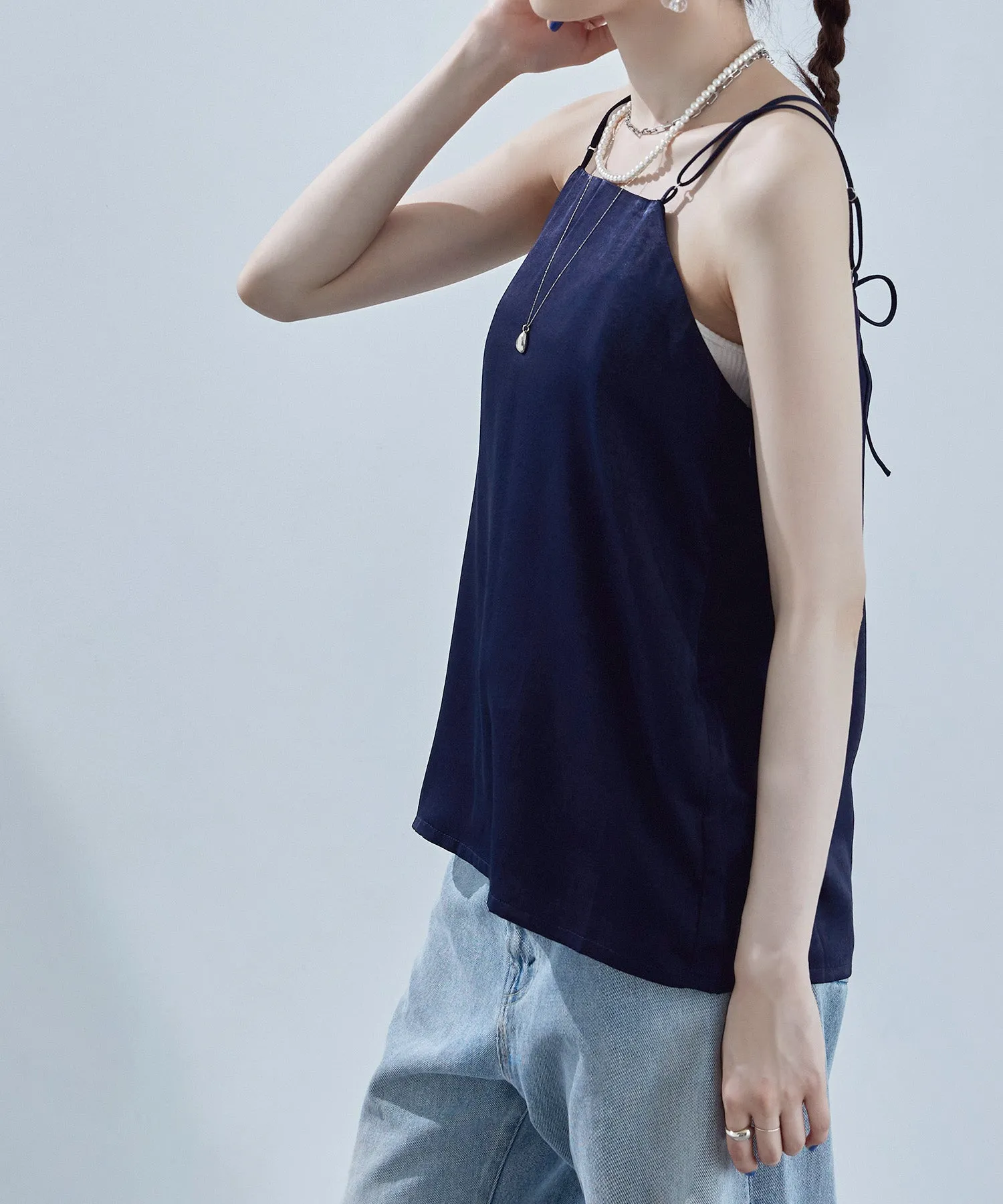 Satin backcross camisole